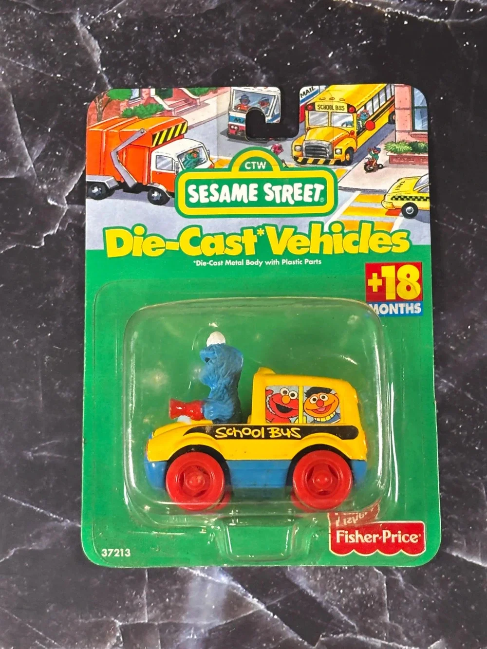 1998 Fisher Price Tyco Sesame Street Diecast Car New Cookie Monster School Bus